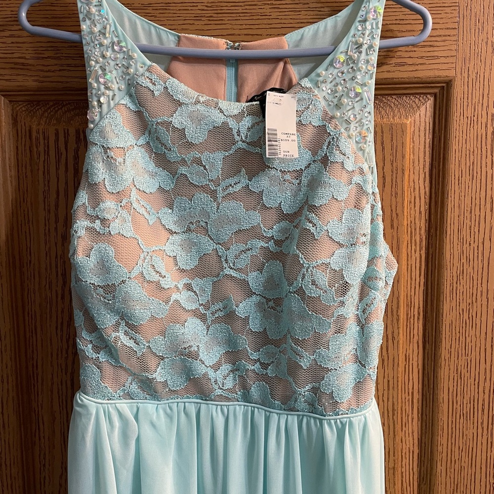 Elegant Formal Blue Lace Womens Dress